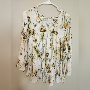 Free People Boho Floral Top Xs